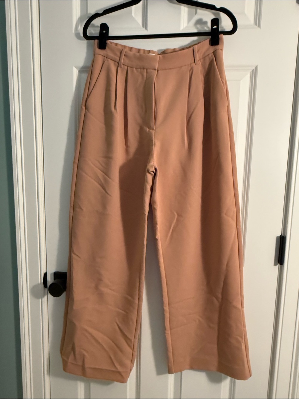 Abercrombie Sloane Wide Leg High-Waist Pants in Tan
